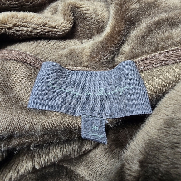 Anthro Sunday in Brooklyn Mairead Plush Cowl Neck Kangaroo Pouch Pullover Moss M - Picture 7 of 11